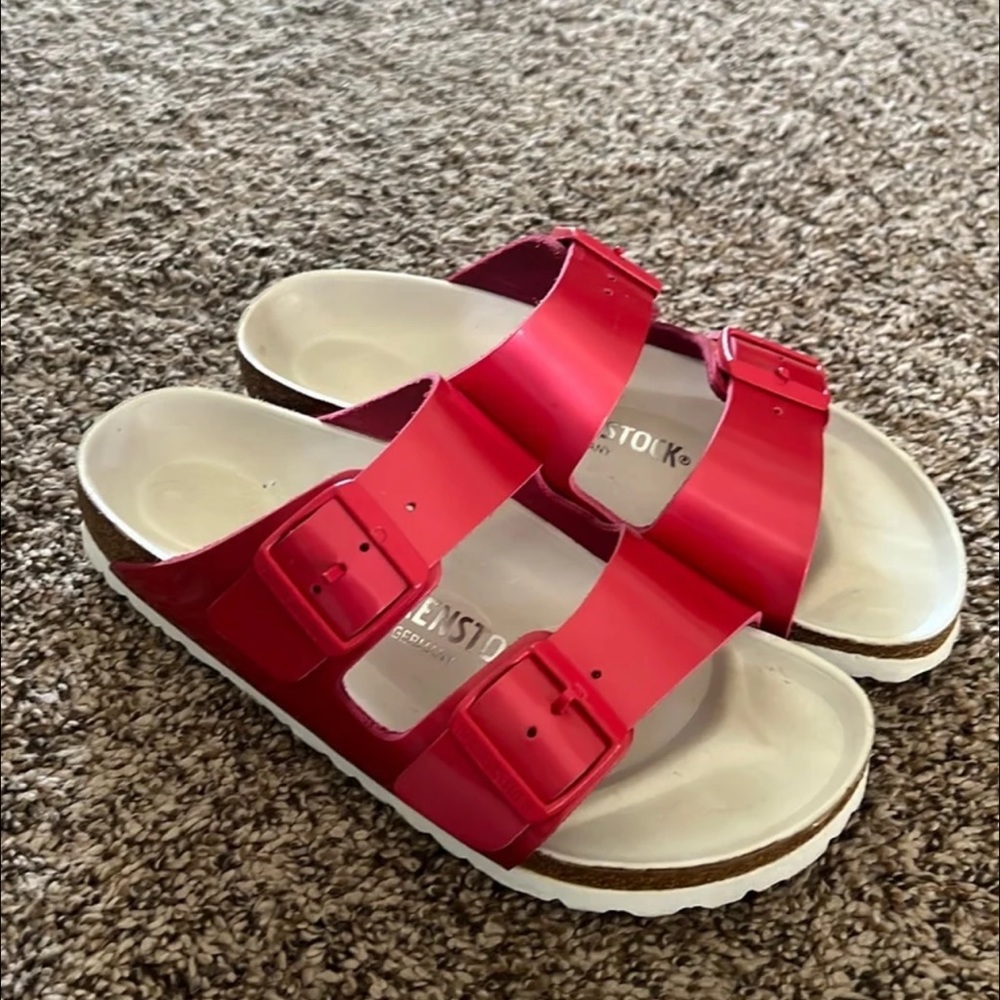 Birkenstock Lollipop pink leather sandals